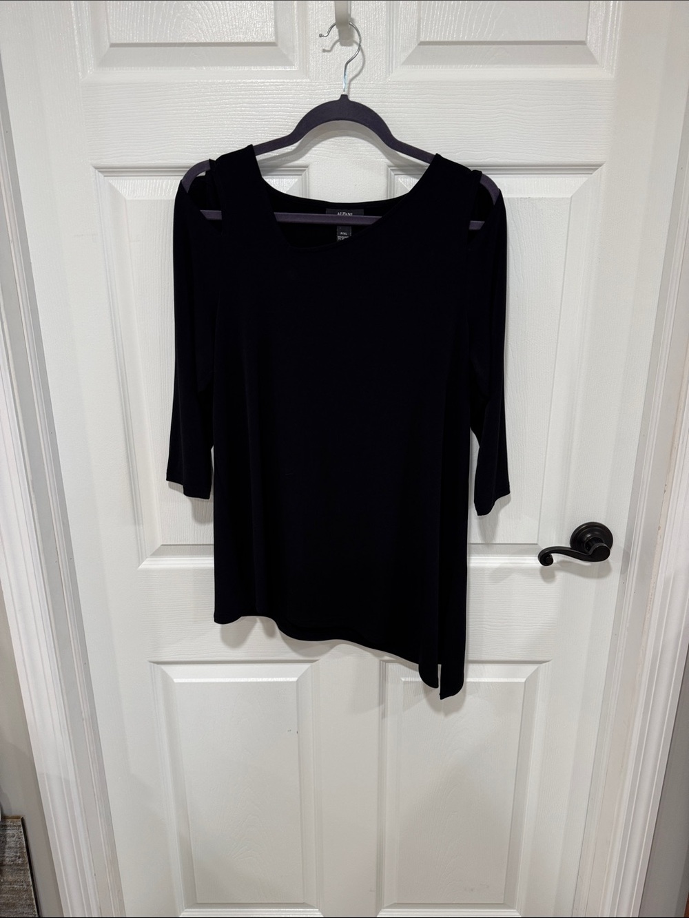 Alfani Black Cold-Shoulder Tunic Top